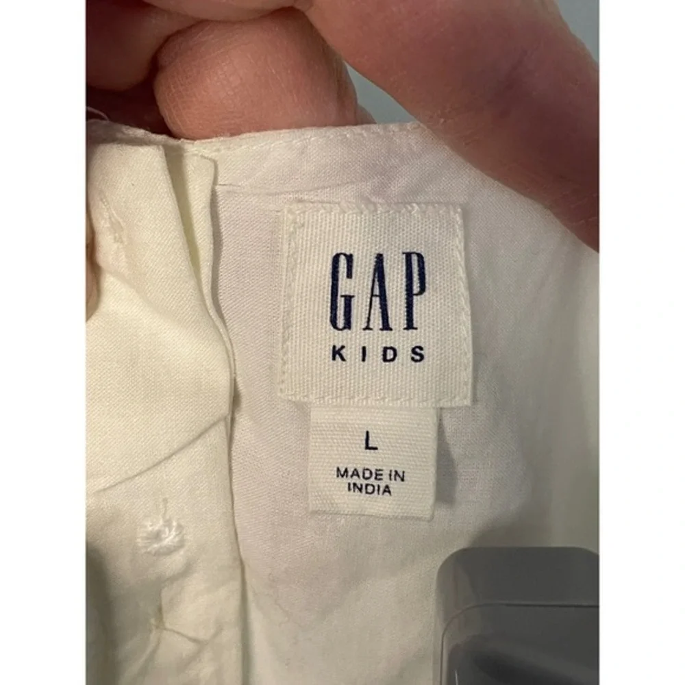 GAP Kids‎ Girls White Eyelet Ruffle Sleeveless Dress Casual Party Large